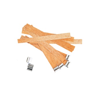 Wooden Candle Wicks 5.1 x 0.5 Inch Smokeless Natural Wood Wicks