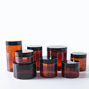 Amber Lotion Cream Body Butter PET Plastic Jar with Lid