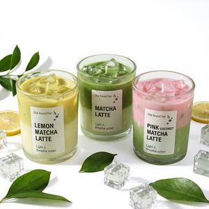 Creative Summer Matcha-inspired Cup-shaped Handmade Jelly Wax Candles