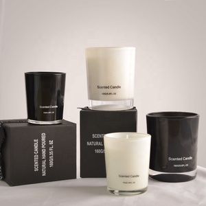 Premium Handmade Soy Wax Black White Glass Jar Candle