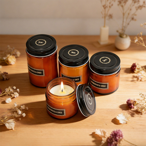 Classic Perfume Aroma Scented Candle Brown Jar