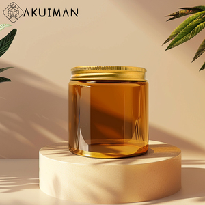 200ml 500ml Amber Glass Cosmetic Jars Refillable Containers