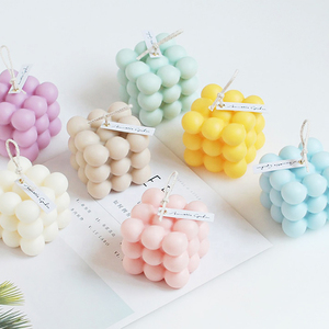 Luxury Bubble Scented Handmade Rubik's Cube Gift Set Soy Wax Art Candle
